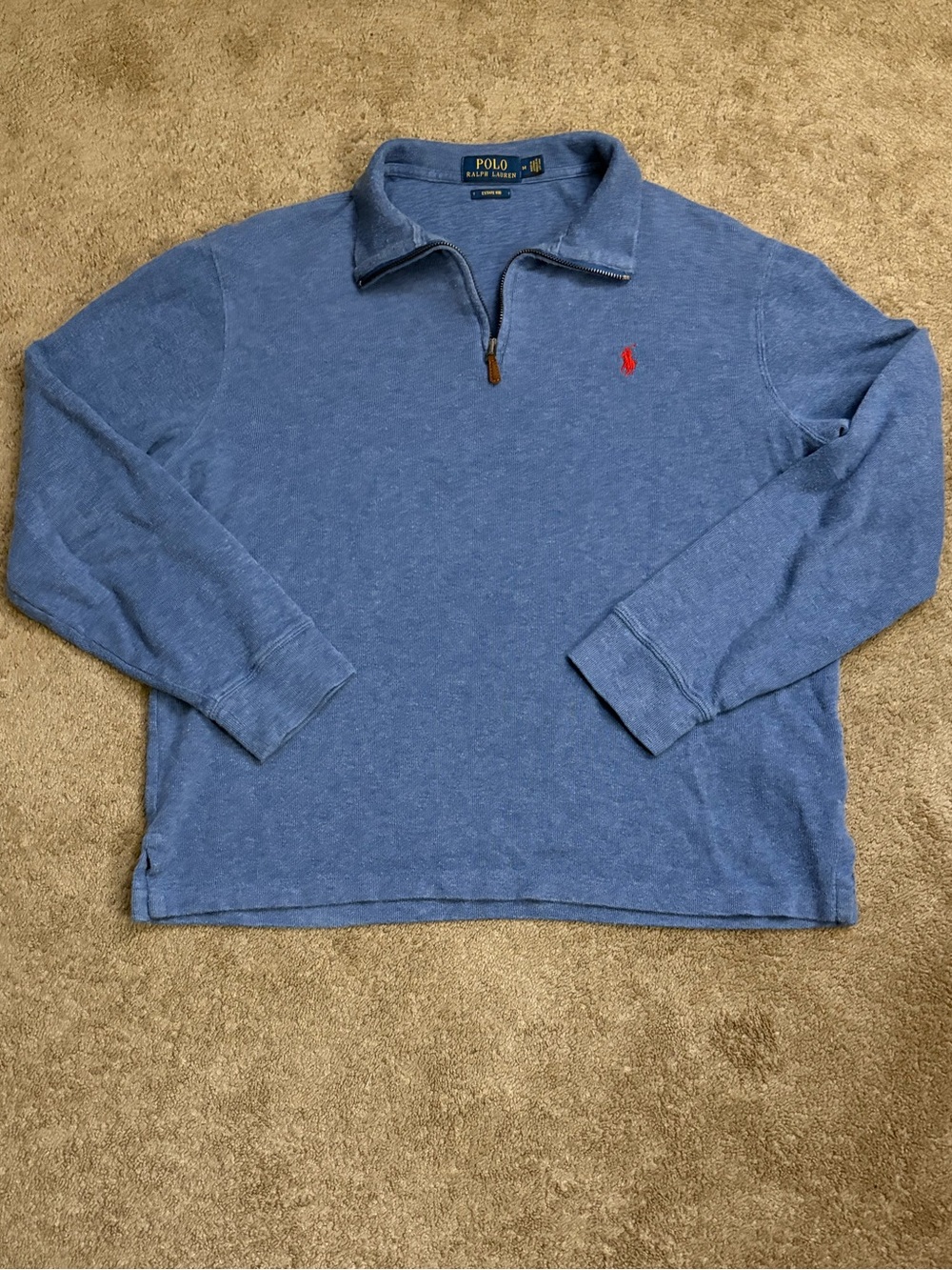 Polo Ralph Lauren Estate Rib Mens M Quarter Zip Sweatshirt Pullover Pony Logo